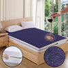 Terry Cotton Waterproof Mattress Protector In Blue Color With Elastic Fitting