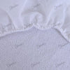 Terry Cotton Waterproof Mattress Protector In White Color With Elastic Fitting