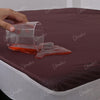 Poly Cotton Jersey Waterproof Mattress Protector In Brown Color With Elastic Fitting