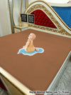 Terry polyester Waterproof Mattress Protector In Blue Color With Elastic Fitting