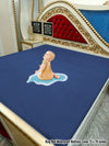 Terry polyester Waterproof Mattress Protector In Blue Color With Elastic Fitting