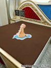 Terry polyester Waterproof Mattress Protector In Blue Color With Elastic Fitting